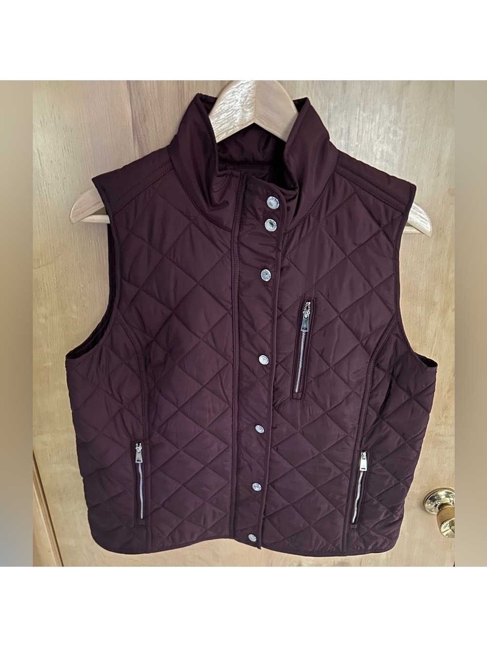 Women’s Ralph Lauren Women’s Wine Color Quilted Vest, Sz. PL (*PETITE LRG*) NWOT